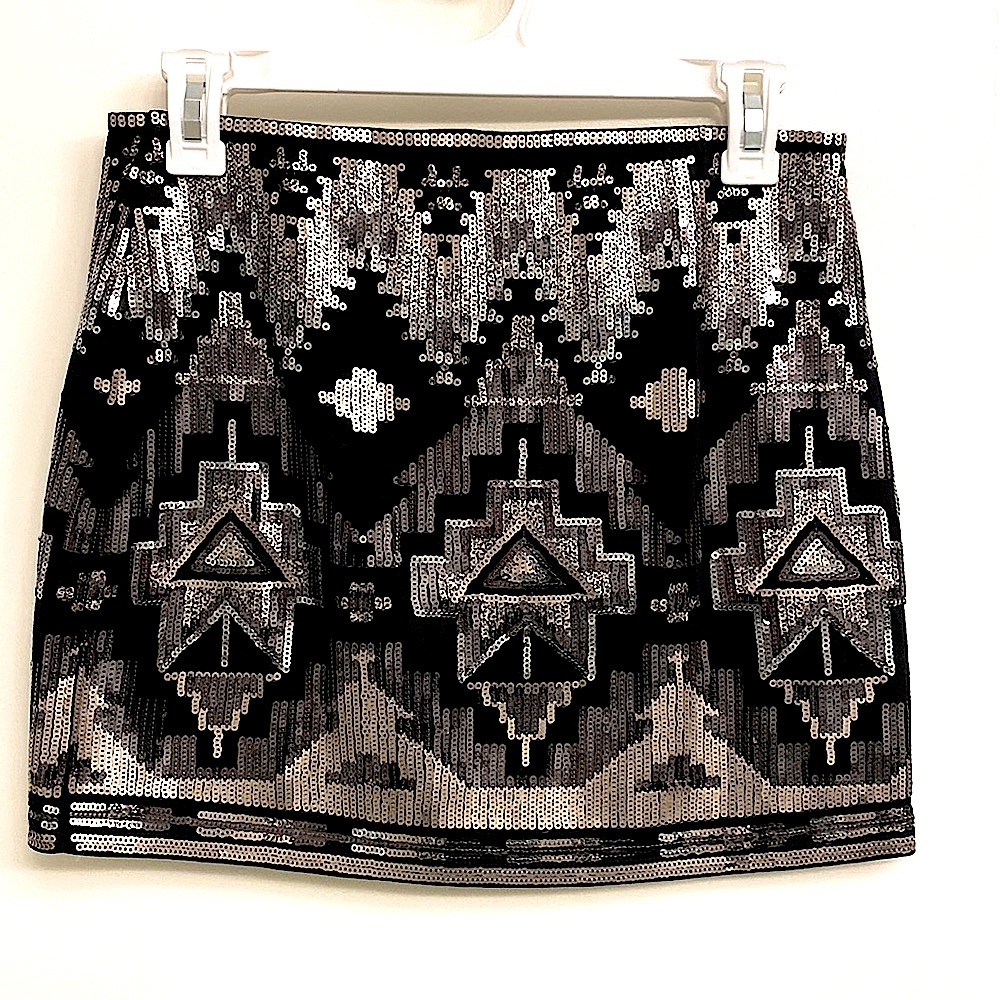 Express Geometric 2010s Mini Skirt - Size XS